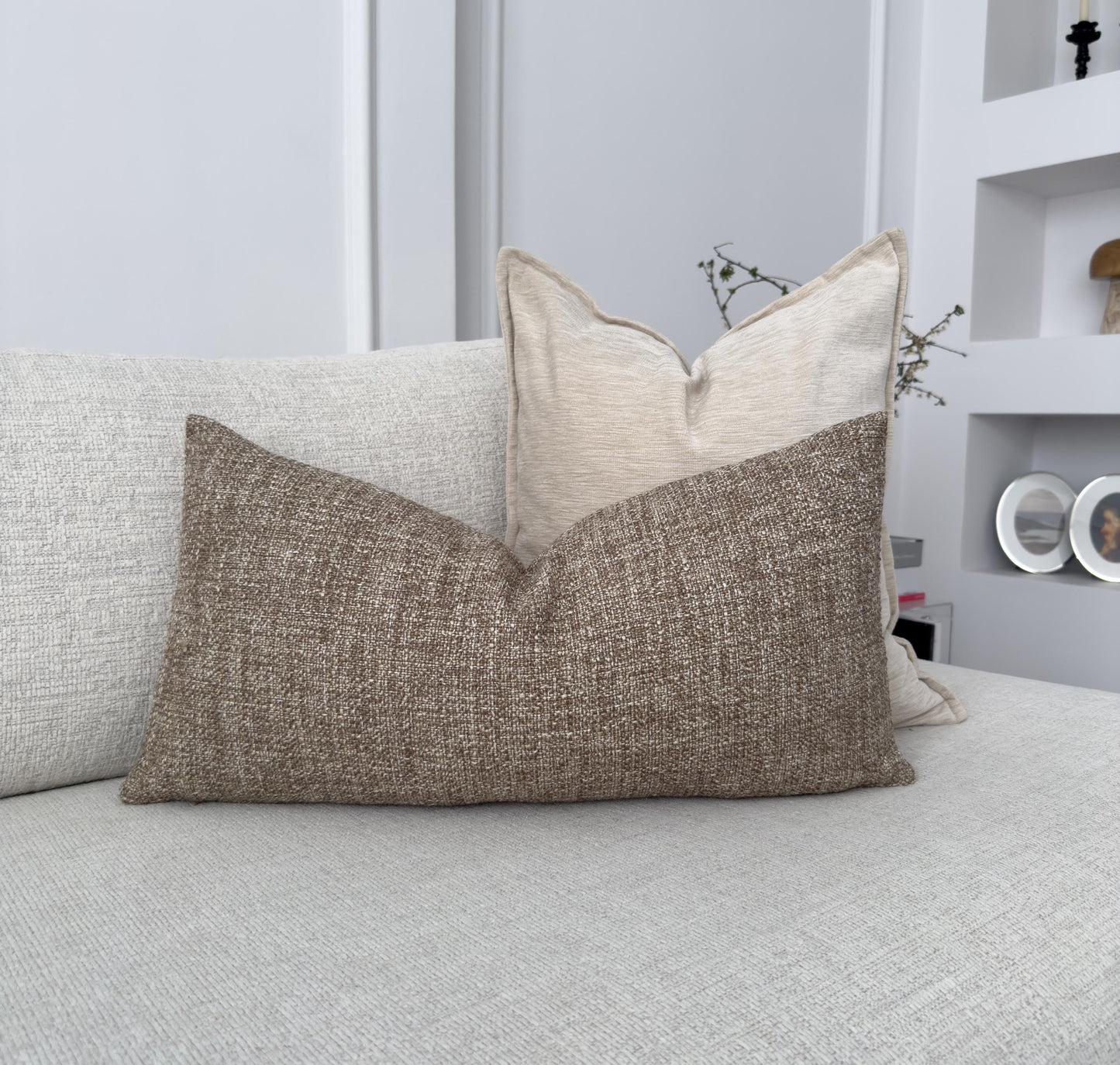 Linen Basketweave Lumbar Cushion Cover  (All Sizes)