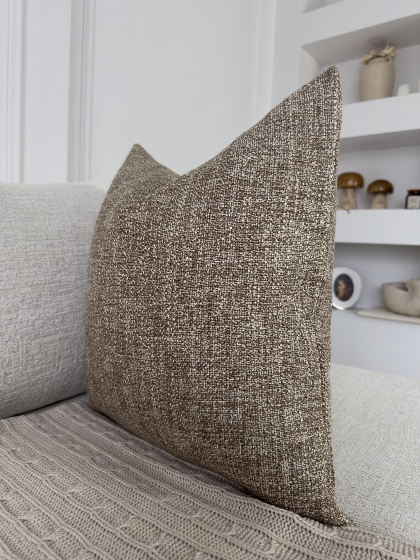 Linen Basketweave Lumbar Cushion Cover  (All Sizes)