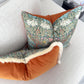 William Morris Brer Rabbit Fringe Cushion Cover – Burnt Orange Back & Cream Fringe