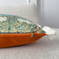 William Morris Brer Rabbit Fringe Cushion Cover – Burnt Orange Back & Cream Fringe