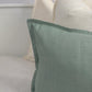 Linen Sage Green Lumbar Cushion Cover Mint Green Lumbar Pillow Cover (All Sizes)
