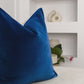 Luxury Navy Blue Cotton Velvet Cushion Cover (All Sizes)