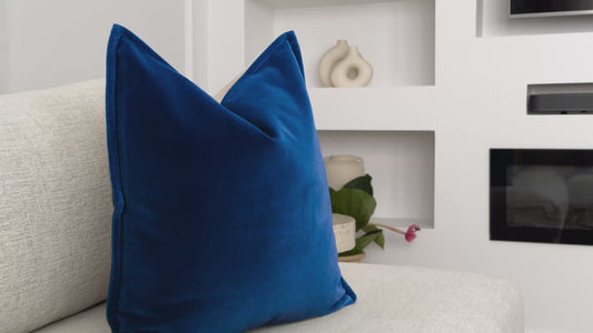 Luxury Navy Blue Cotton Velvet Cushion Cover (All Sizes)