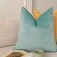 Velvet Aqua Blue Cushion Cover Turquoise Sofa Cushion Soft Cotton Velvet Decorative Cushion for Couch or Bed