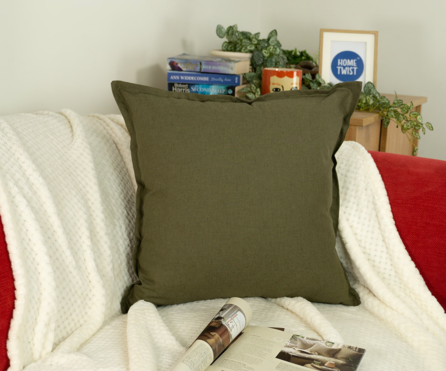 Natural Linen Moss Green Cushion Cover, Linen Green Throw Pillow Cover, Decorative Linen Pillows 18x18'' 20x20''