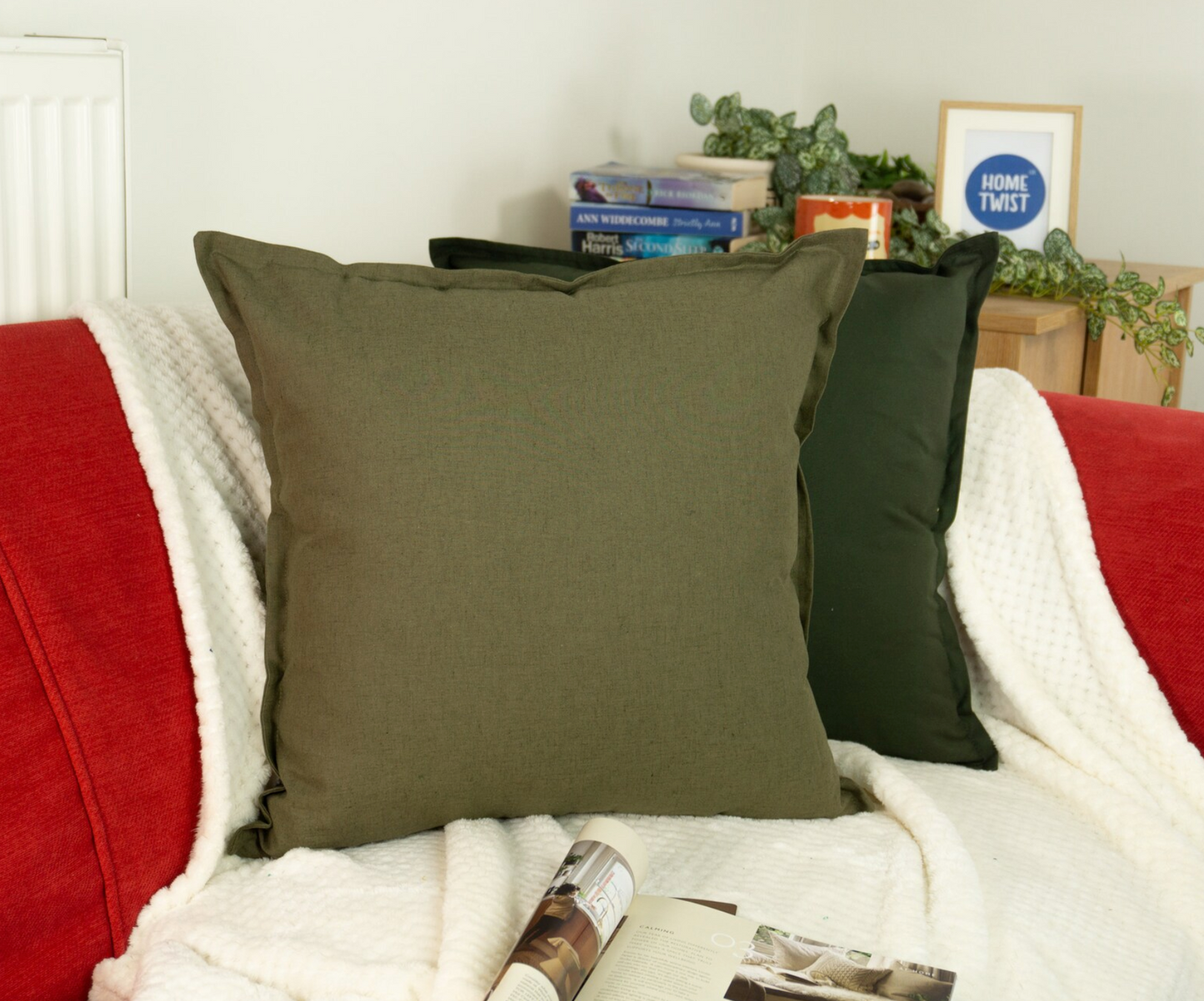 Cotton Linen Moss Green Cushion Cover Linen Green Throw Pillow
