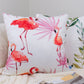 Decorative Set of 4 Cushion Covers, Flamingo Cushion, Plant Cushion 45x45cm, 18x18Inches Pillow Covers.