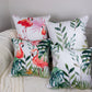 Decorative Set of 4 Cushion Covers, Flamingo Cushion, Plant Cushion 45x45cm, 18x18Inches Pillow Covers.