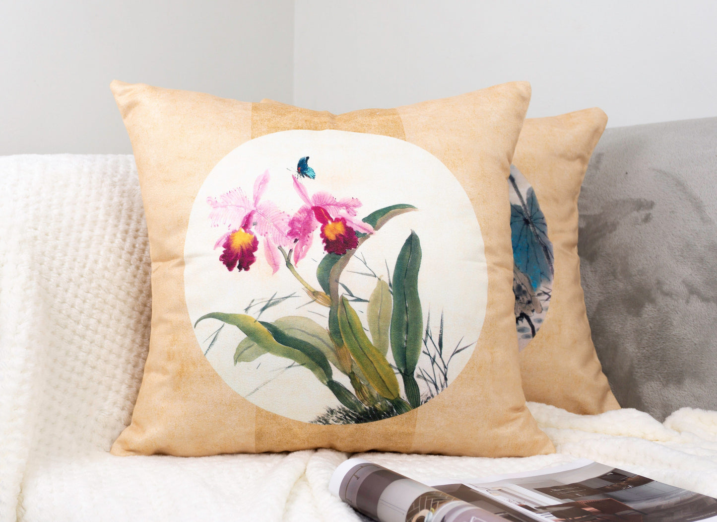 Set of 4 Decorative Cushion Covers for Home Decor, Nursery Decor, Double Sided Soft Suede Velvet 18"x18"