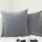 Woven Velvet Grey Cushion Cover, Throw Pillow Cover Home Sofa Decor 45x45cm, 18x18Inches
