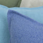 Handmade Cotton Linen Blue Decorative Cushion Cover,  Blue Linen Pillow Cover 17x17Inches, 43x43cm