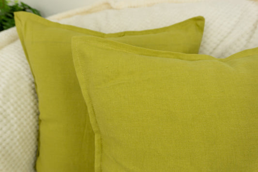 Natural Linen Mustard Cushion Covers