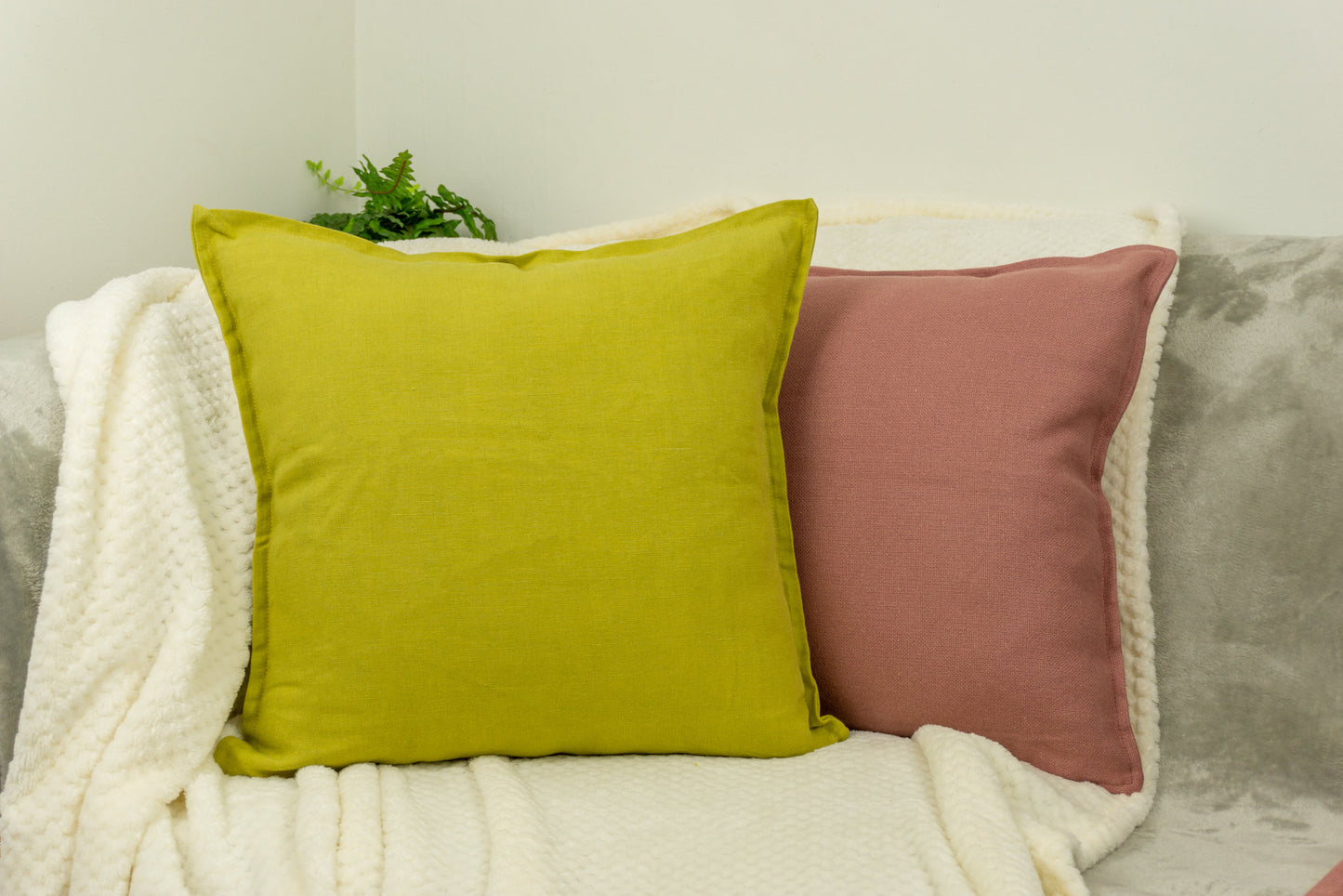 Natural Linen Mustard Cushion Covers