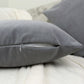 Woven Velvet Grey Cushion Cover, Throw Pillow Cover Home Sofa Decor 45x45cm, 18x18Inches