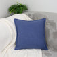 Handmade Cotton Linen Blue Decorative Cushion Cover,  Blue Linen Pillow Cover 17x17Inches, 43x43cm