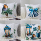 Christmas Decor Set of 4 Velvet Cushion Covers Double Sided for Home Decor