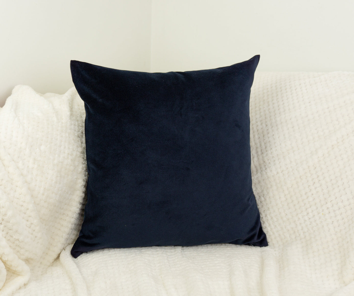 Dark Blue Velvet Cushion Cover, Dark Blue Throw Pillow Cover (All Sizes)