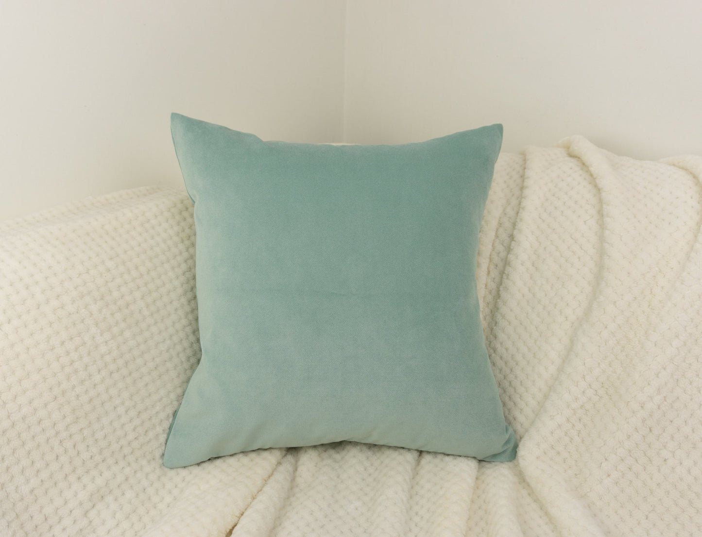 Velvet Mint Green Cushion Cover, Handmade Mint Green Pillow Cover, (All Sizes)