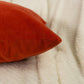 Velvet Orange Cushion Cover, Orange Pillow Cover 45x45cm