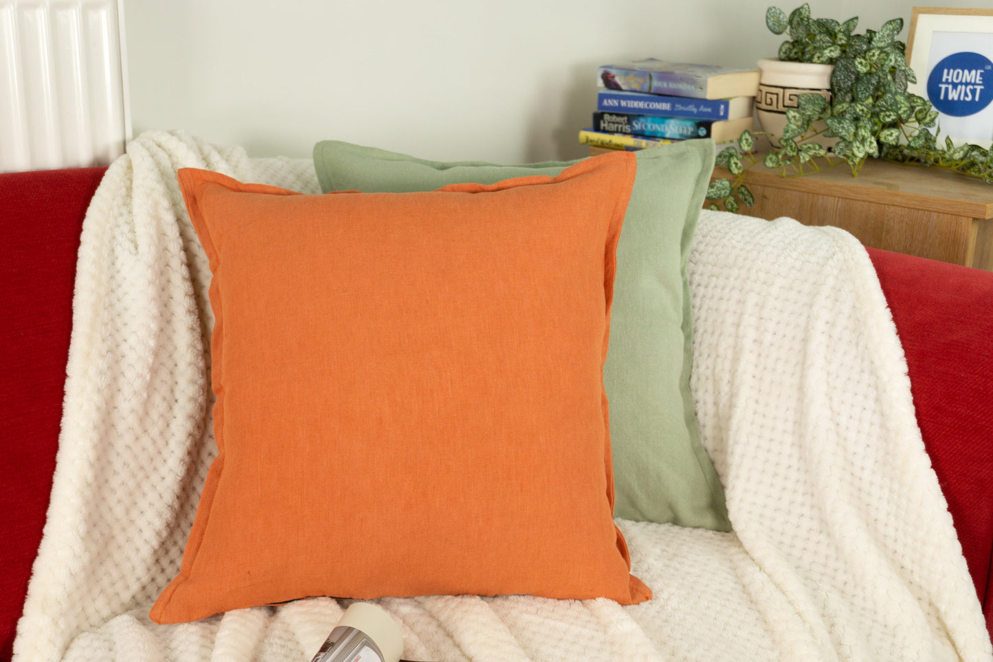 Natural Linen Burnt Orange Cushion Covers I Linen Throw Pillowcase Sofa Cushion Cover Home Decor 45x45cm