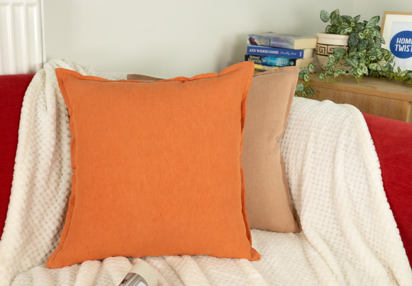 Natural Linen Burnt Orange Cushion Covers I Linen Throw Pillowcase Sofa Cushion Cover Home Decor 45x45cm