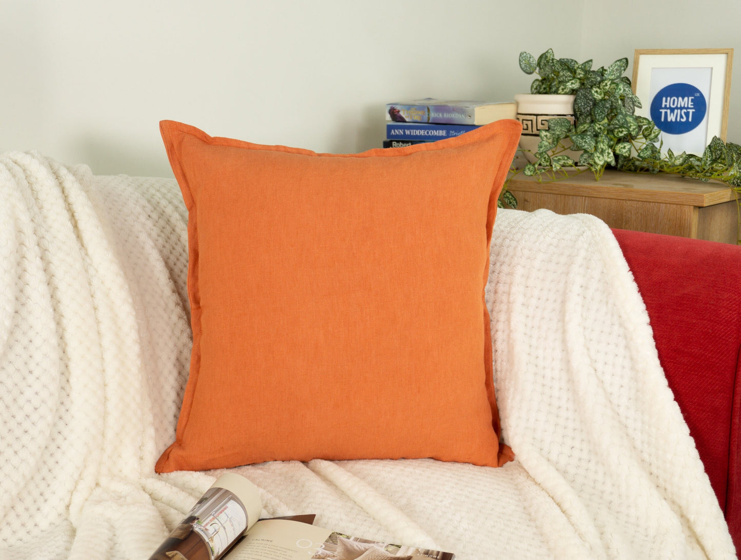 Natural Linen Burnt Orange Cushion Covers I Linen Throw Pillowcase Sofa Cushion Cover Home Decor 45x45cm