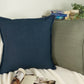 Linen Navy Blue Cushion Cover, Dark Blue Linen Pillow Cover
