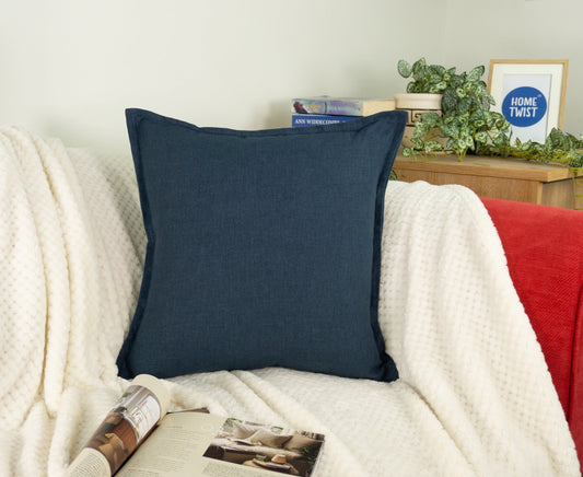 Linen Navy Blue Cushion Cover, Dark Blue Linen Pillow Cover