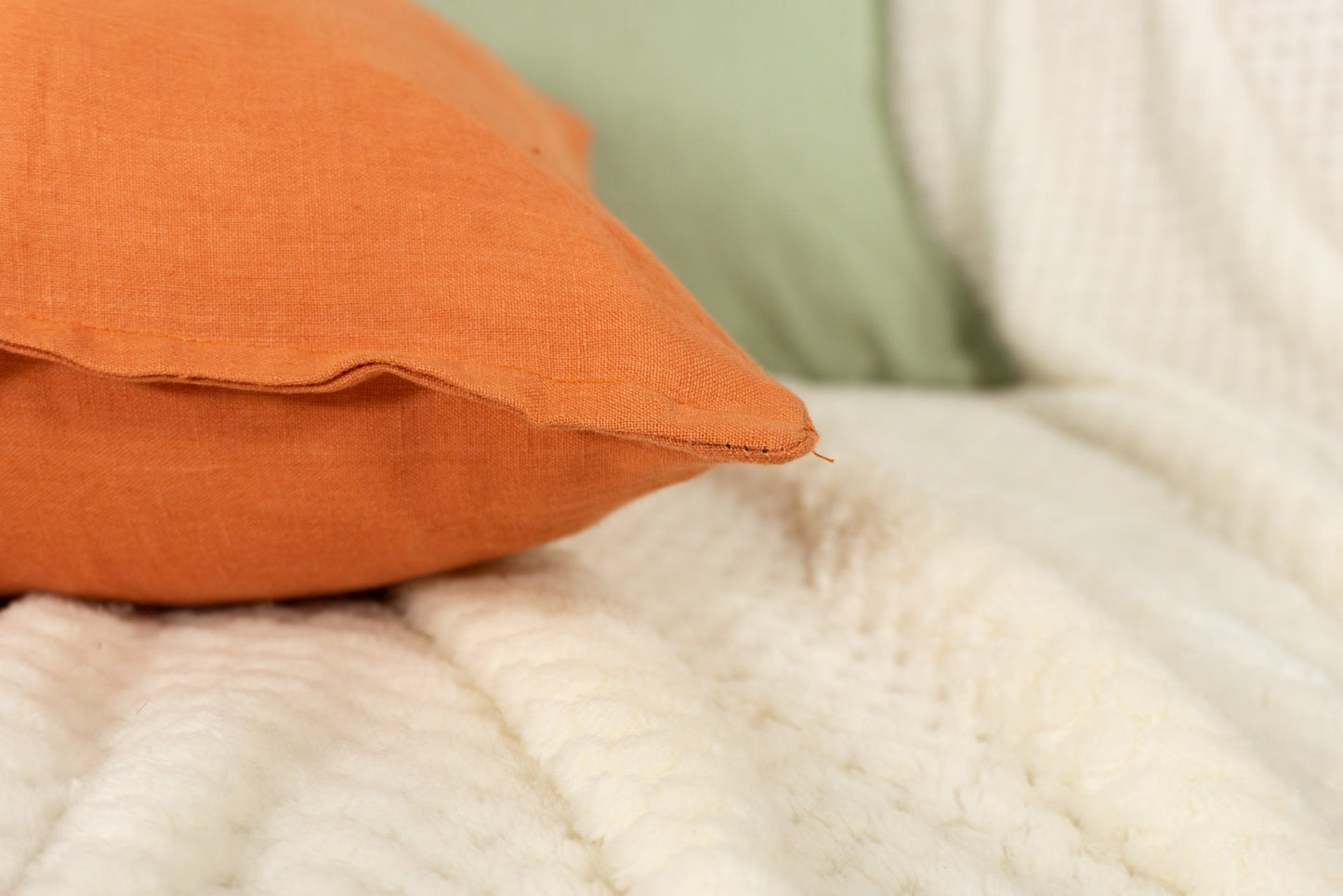 Natural Linen Burnt Orange Cushion Covers I Linen Throw Pillowcase Sofa Cushion Cover Home Decor 45x45cm