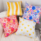 Multicoloured Decorative Cushion Covers, Double Sided 18x18 Inches, 45x45cm Square Cushion, Soft Velvet Fabric