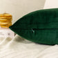 Handmade Velvet Dark Green Cushion Cover, Velvet Forest Green Pillow Cover (All Sizes)